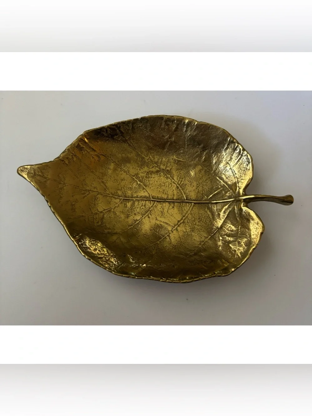 1951’s Vintage Virginia Metalcrafters Brass Linden Leaf Small Decorative Tray